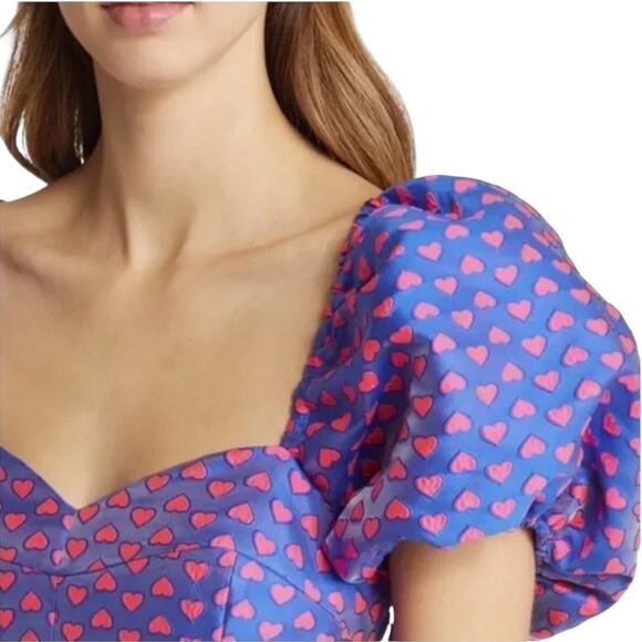 NWT! Lilly Pulitzer Nelle Heart Jacquard Mini in Borealis Blue Lovesick - Size 4 - Picture 4 of 9